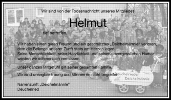 Anzeige von Helmut  von Schwäbische Zeitung