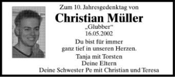Anzeige von Christian Müller von Schwäbische Zeitung