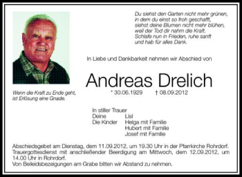 Anzeige von Andreas Drelich von Schwäbische Zeitung