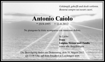 Anzeige von Antonio Caiolo von Schwäbische Zeitung