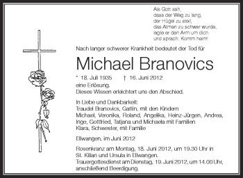 Anzeige von Michael Branovics von Schwäbische Zeitung