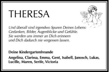 Anzeige von Theresa  von Schwäbische Zeitung