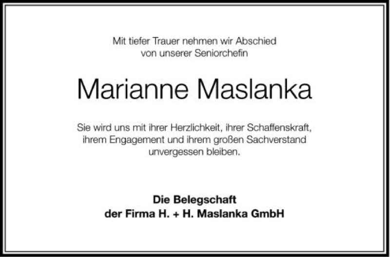  Traueranzeige für Marianne Maslanka vom 13.07.2012 aus Schwäbische Zeitung