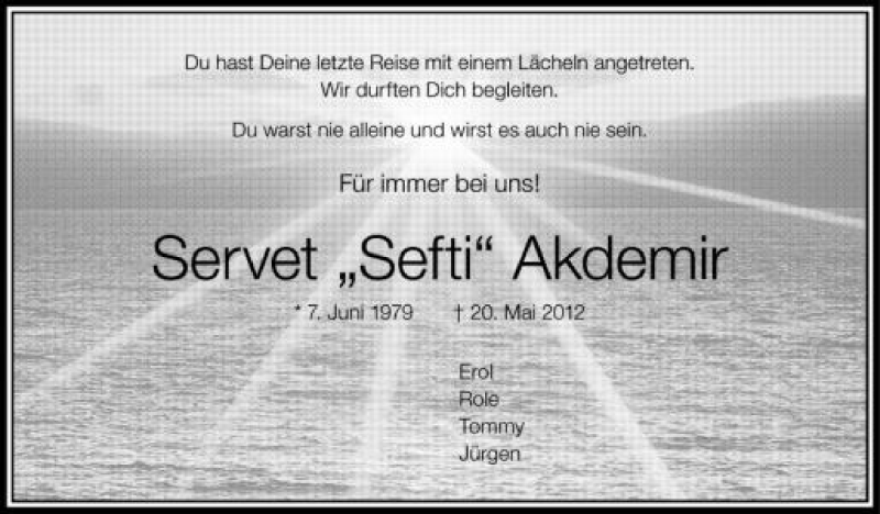  Traueranzeige für Servet Akdemir vom 24.05.2012 aus Schwäbische Zeitung
