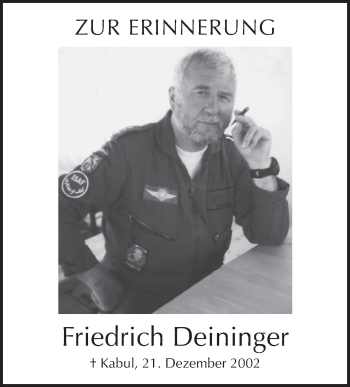 Anzeige von Friedrich Deininger von Schwäbische Zeitung