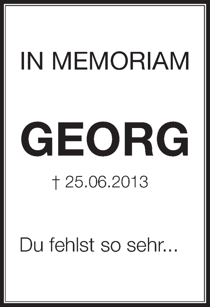  Traueranzeige für Georg Nörz vom 25.06.2014 aus Schwäbische Zeitung