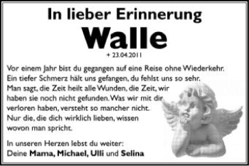 Anzeige von Walle  von Schwäbische Zeitung