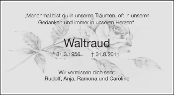 Anzeige von Waltraud  von Schwäbische Zeitung