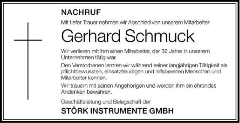 Traueranzeige für Gerhard Schmuck vom 22.09.2012 aus Schwäbische Zeitung