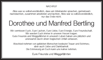Anzeige von Dorothee Bertling von Schwäbische Zeitung