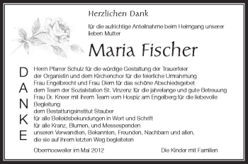 Anzeige von Maria Fischer von Schwäbische Zeitung
