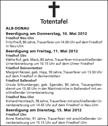 Anzeige von 6359248301  von Schwäbische Zeitung