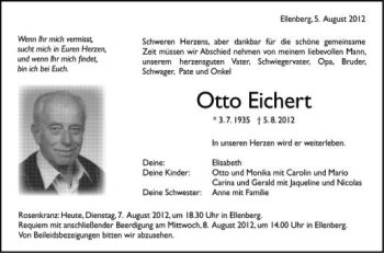 Anzeige von Otto Eichert von Schwäbische Zeitung