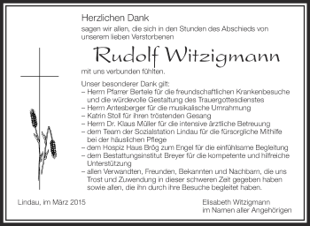 Anzeige von Rudolf Witzigmann von Schwäbische Zeitung
