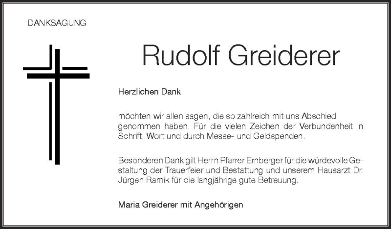  Traueranzeige für Rudolf Greiderer vom 27.08.2012 aus Schwäbische Zeitung