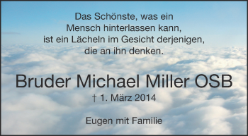 Anzeige von Michael Miller von Schwäbische Zeitung