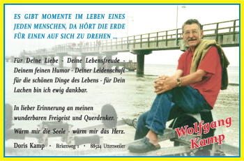 Anzeige von Wolfgang Kamp von Schwäbische Zeitung