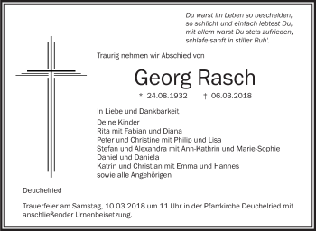 Anzeige von Georg Rasch von Schwäbische Zeitung