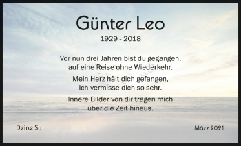 Anzeige von Günter Leo von Schwäbische Zeitung vom 11.03.2021